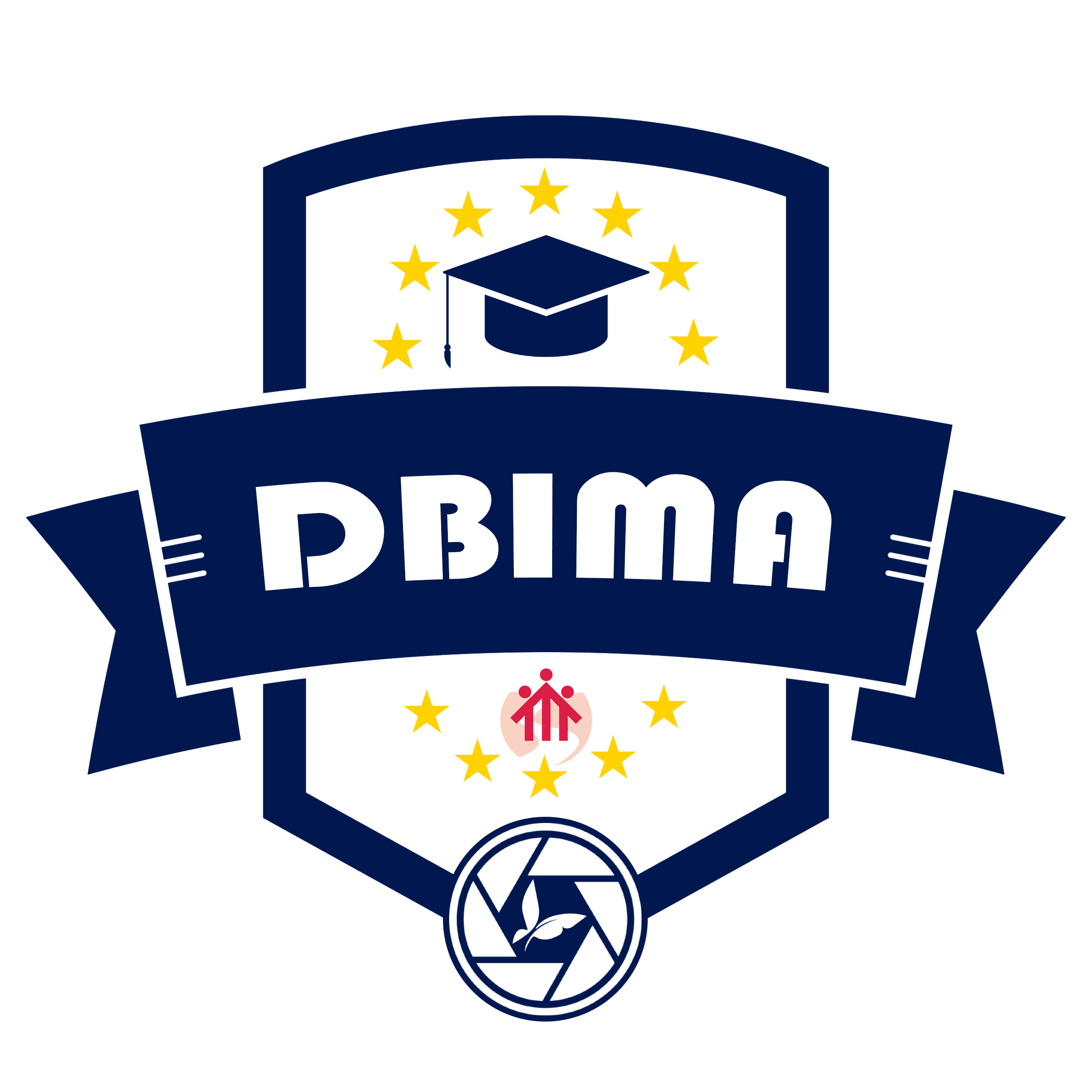 DBIMA logo with golden border